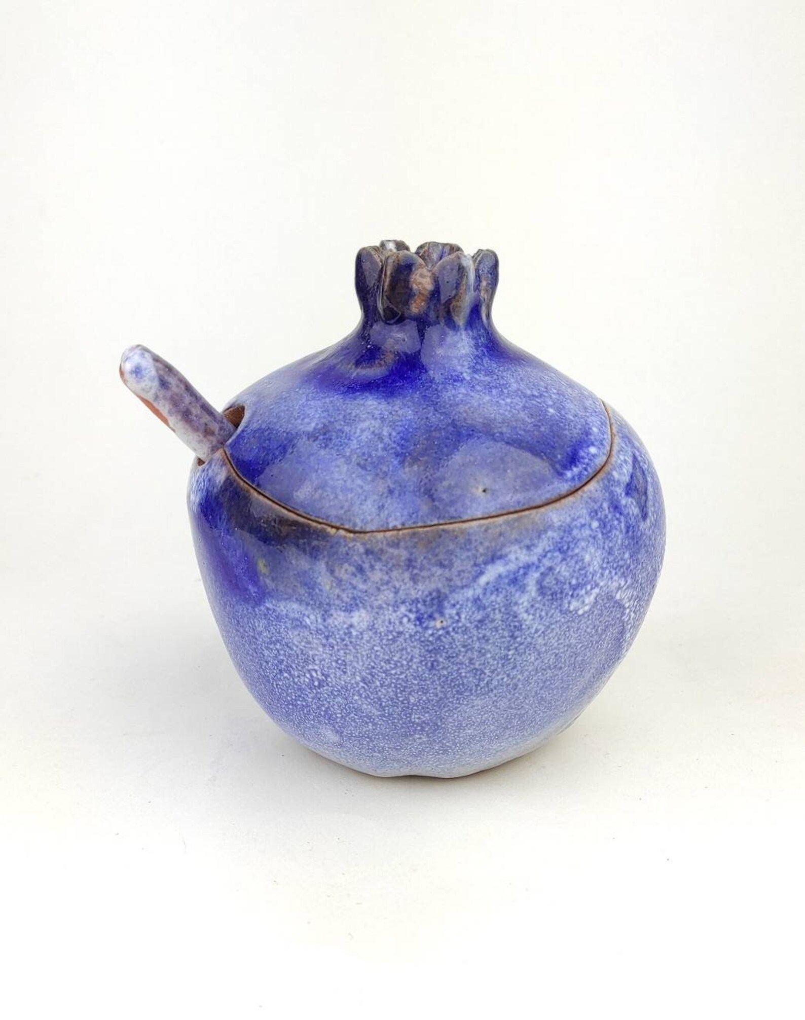 Handmade pomegranate sugar bowl with spoon Cobalt Sugar Etsy