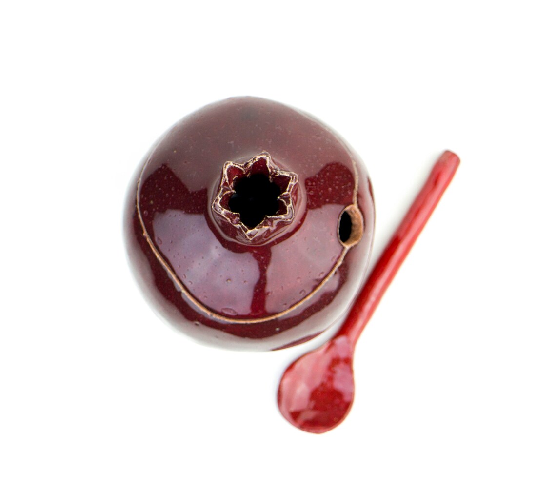 Handmade red pomegranate sugar bowl ceramic sugar bowl sugar Etsy