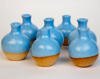 Handmade Small Glazed Ceramic Vase, Wedding Favor Gift