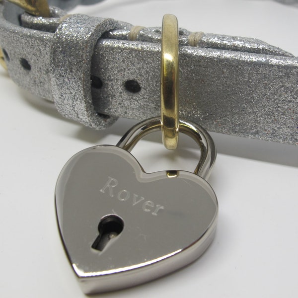 Gepersonaliseerde verzilverde hart hangslot dog tag