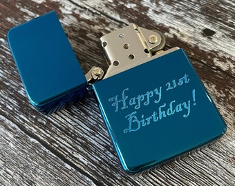 Encendedor grabado personalizado azul