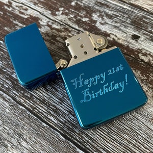 Blue Personalised Engraved Lighter