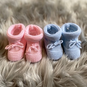 Knitted Tie Up Newborn Baby Booties