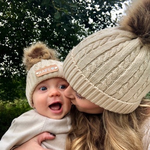 Mum and baby bobble hats sales