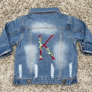 Embroidered Initial Personalised Baby/Toddler Denim Jacket