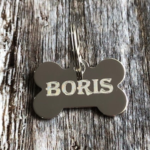 Zilveren Bone Dog Tag