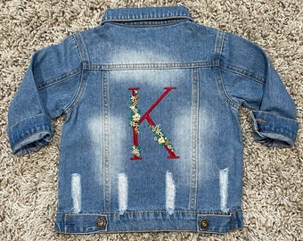 Embroidered Initial Personalised Baby/Toddler Denim Jacket