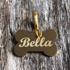 Gold Bone Dog Tag