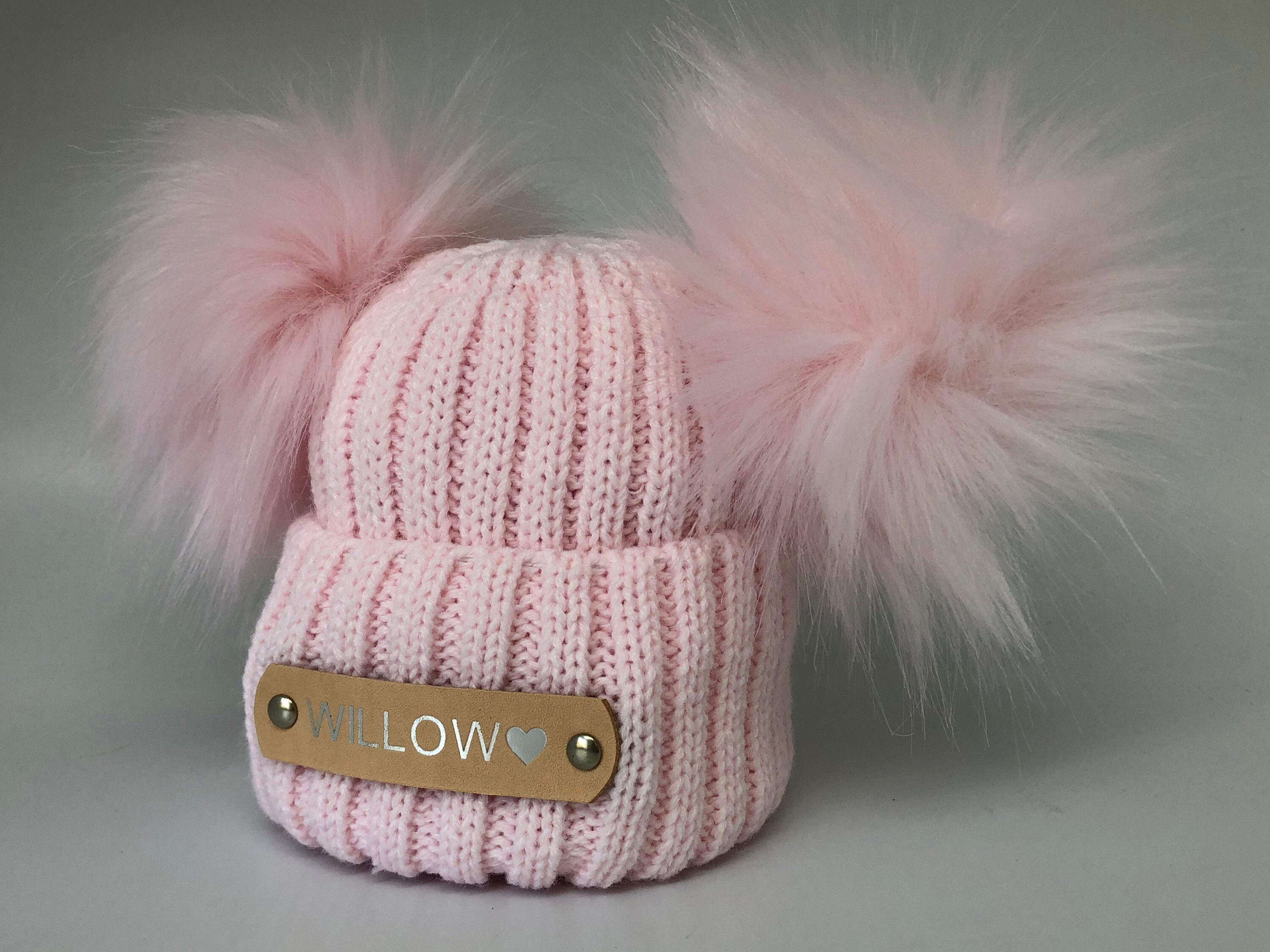 Canada Goose Baby Girls Double Pom Pom Hat in Pink
