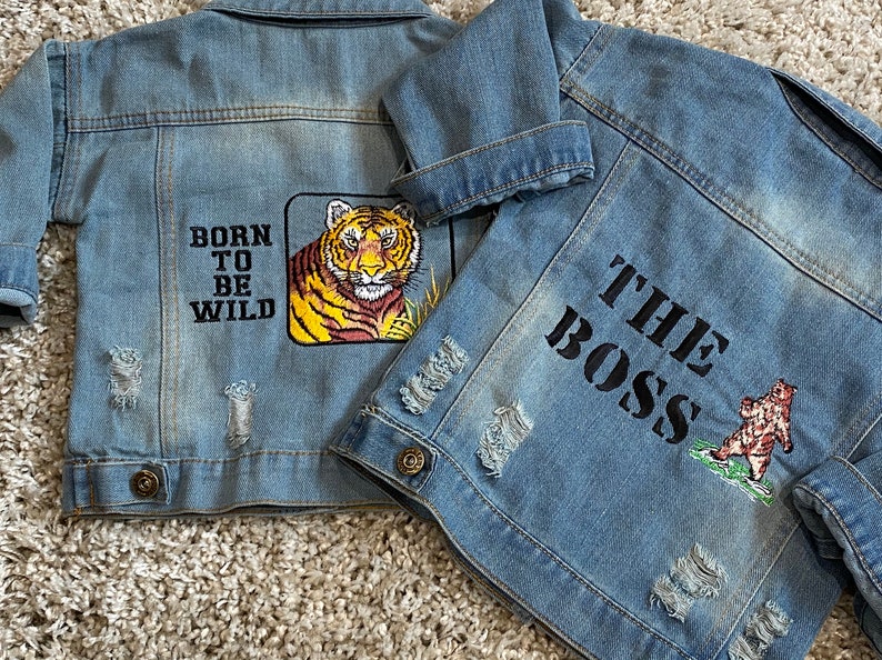 Personalised Baby/Toddler Denim Jacket With Bear image 4