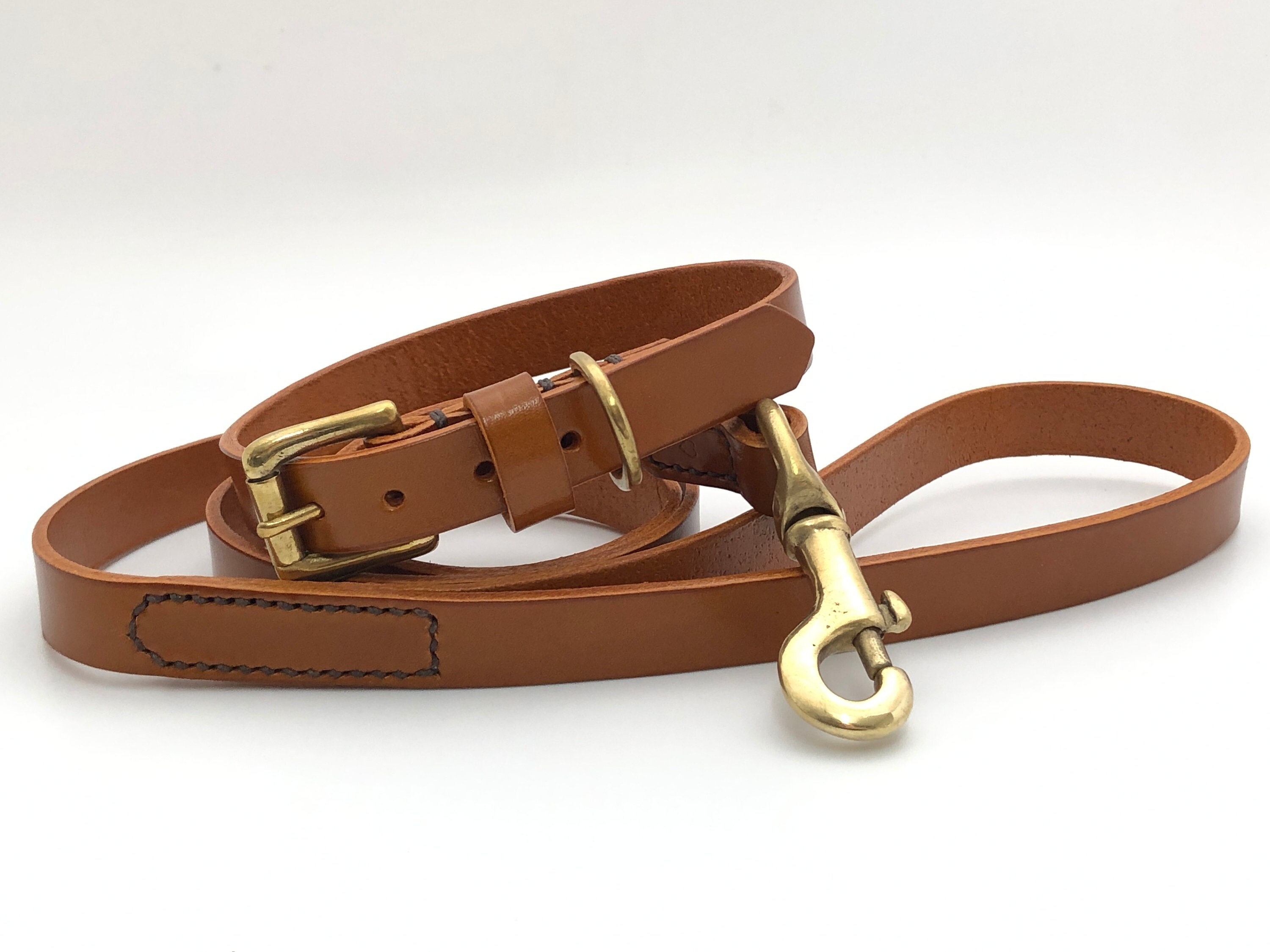 Caramel Leather Personalised Dog Collar | Etsy