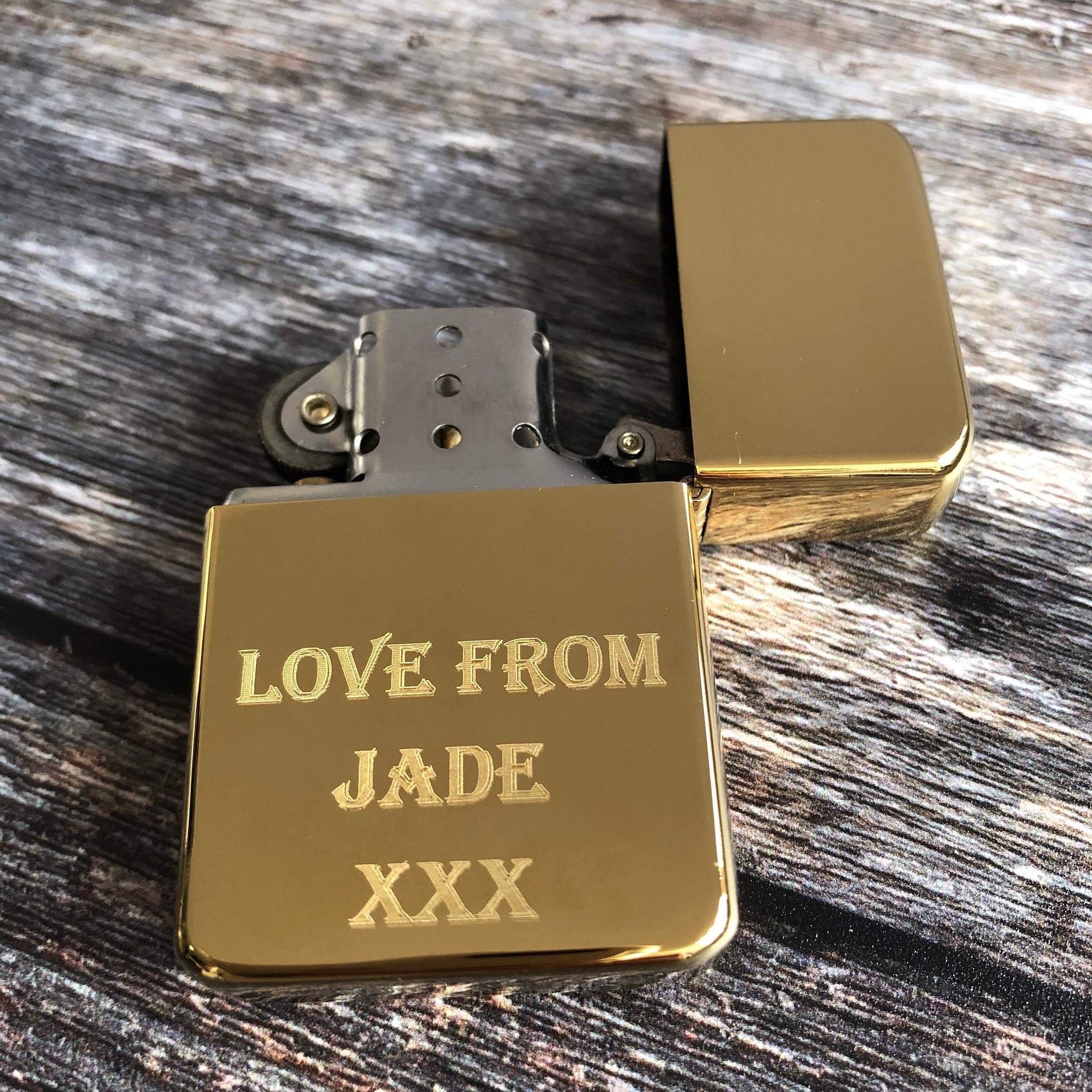 Gold Personalised Engraved Lighter Etsy