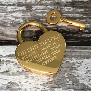 Personalized Gold Heart Padlock Dog Tag image 5