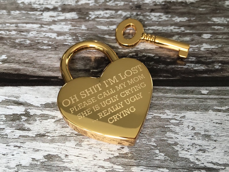 Personalized Gold Heart Padlock Dog Tag image 5