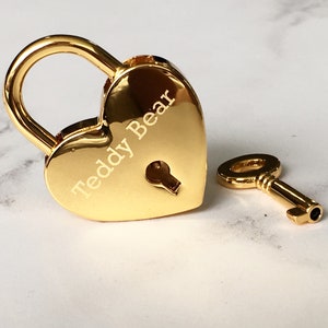 Personalized Gold Heart Padlock Dog Tag image 7