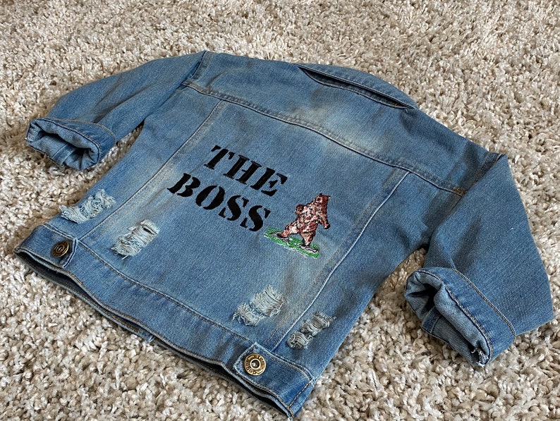 Personalised Baby/Toddler Denim Jacket With Bear image 6