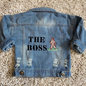 Personalised Baby/Toddler Denim Jacket With Bear image 2