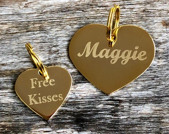 Gold Heart Dog Tag