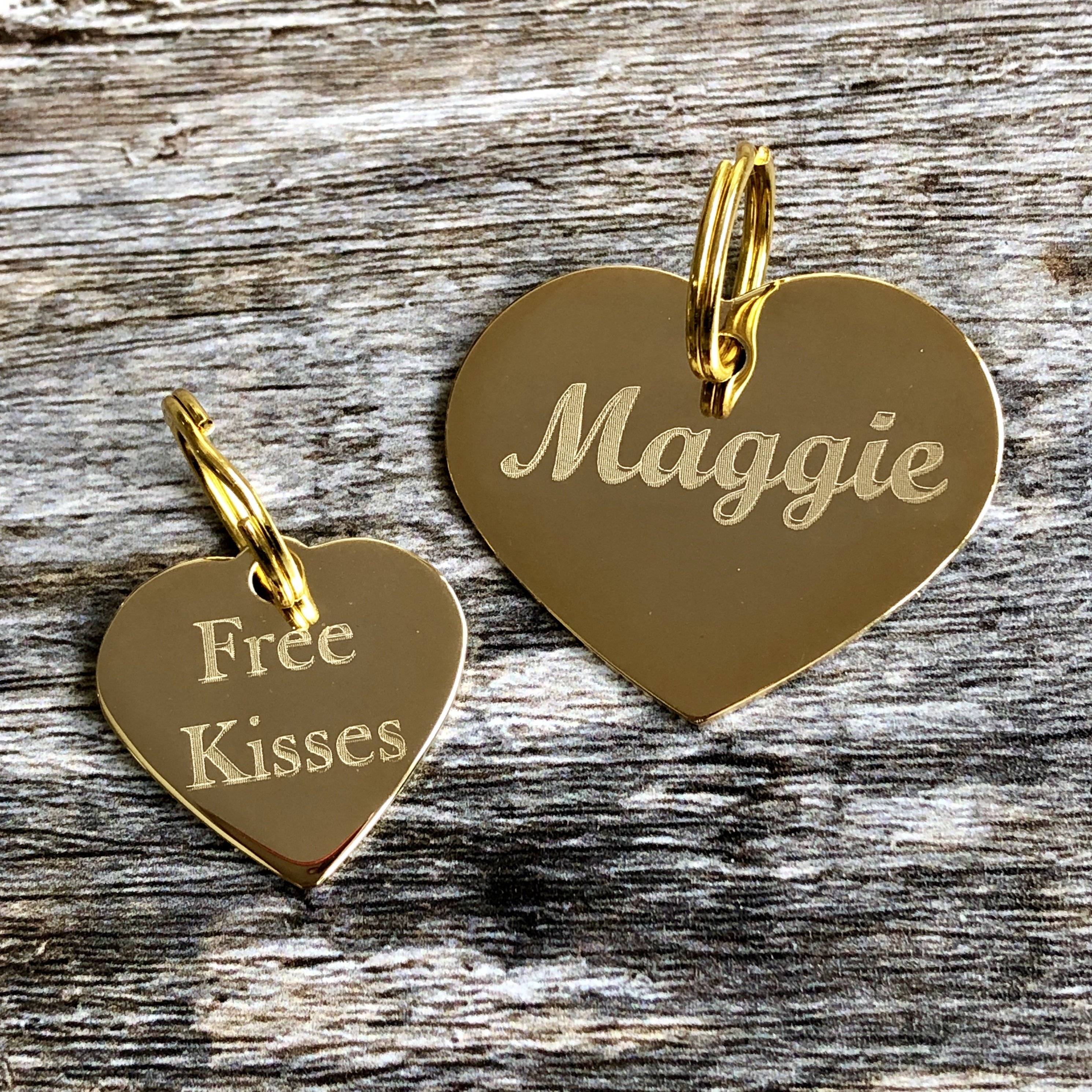 Gold heart dog tag deals