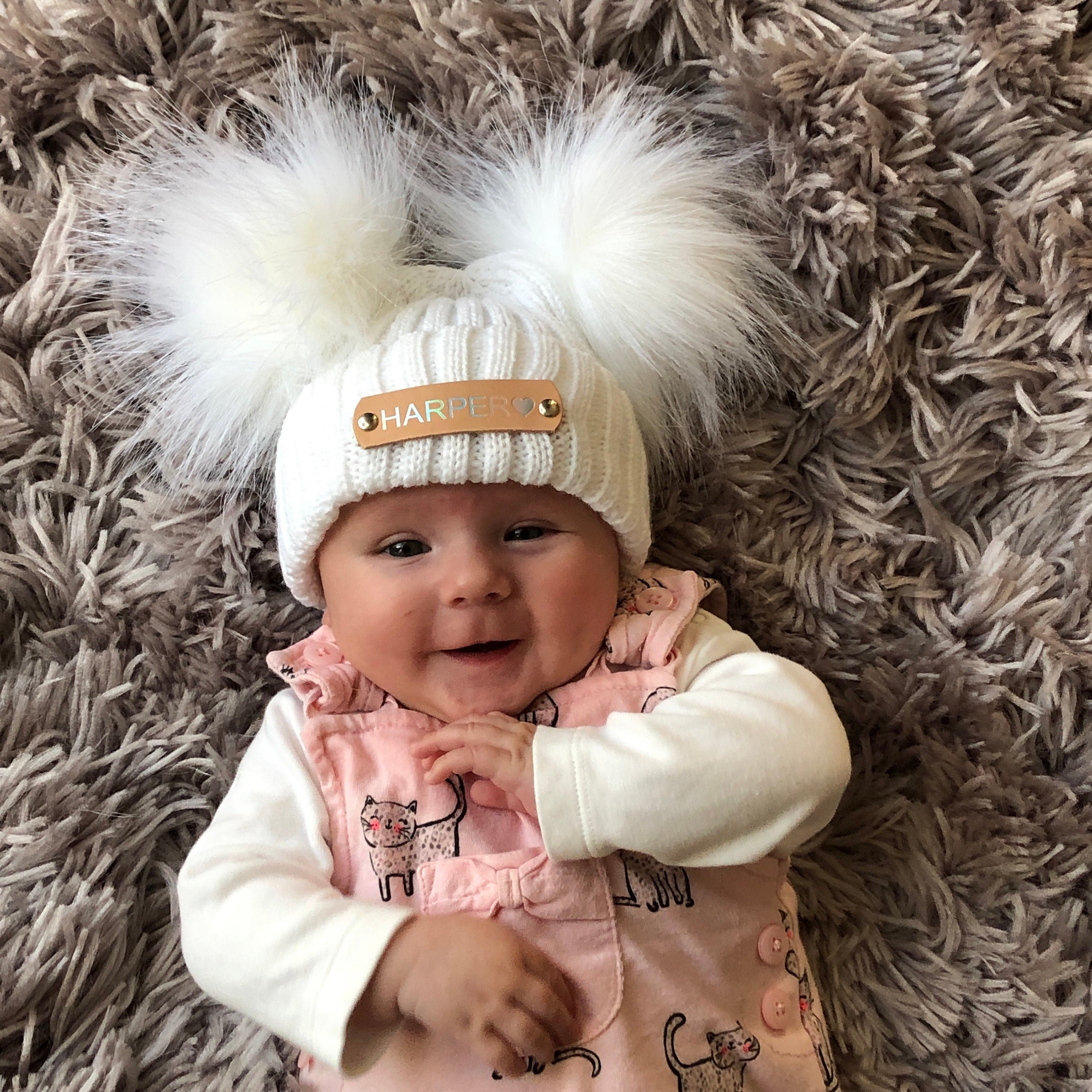 Baby Pom Pom Hat Etsy UK