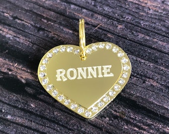 Plaque d’identité Gold Heart Diamante