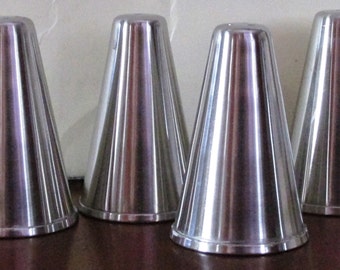 Vintage Set of 4 1960s Stainless Steel Salt & Pepper Shakers