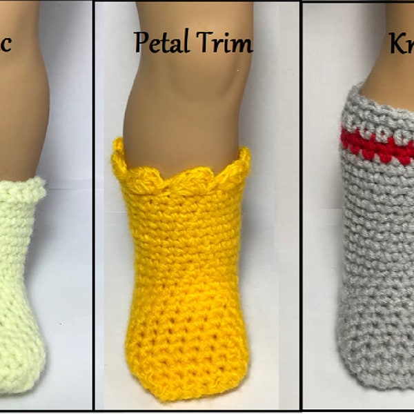 Crochet PATTERN for American Girl Doll Socks