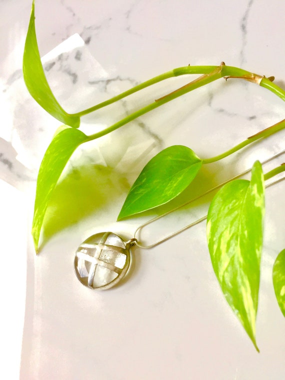 Geometric Stained Glass Pendant on Silver Plated Snake Chain - Artisan Made Modern Geo Silver & Glass Necklace - The Path: The CrossRoads