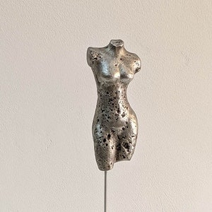 Metal Woman Sculpture, Female Torso, Unique Cast Metal Sculpture