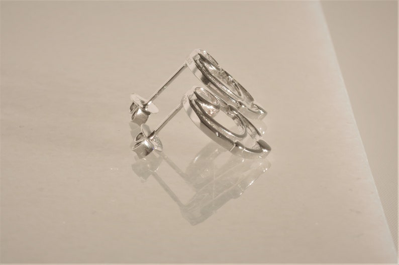Silver Stud earrings Elegant earrings Geometric Zc Earrings Minimal Stud earrings Minimalist jewelry Circle Earrings