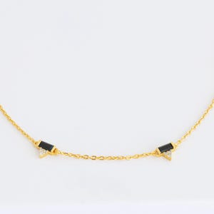Mini Geometric Triangles Station necklace. Elegant Layering jewelry