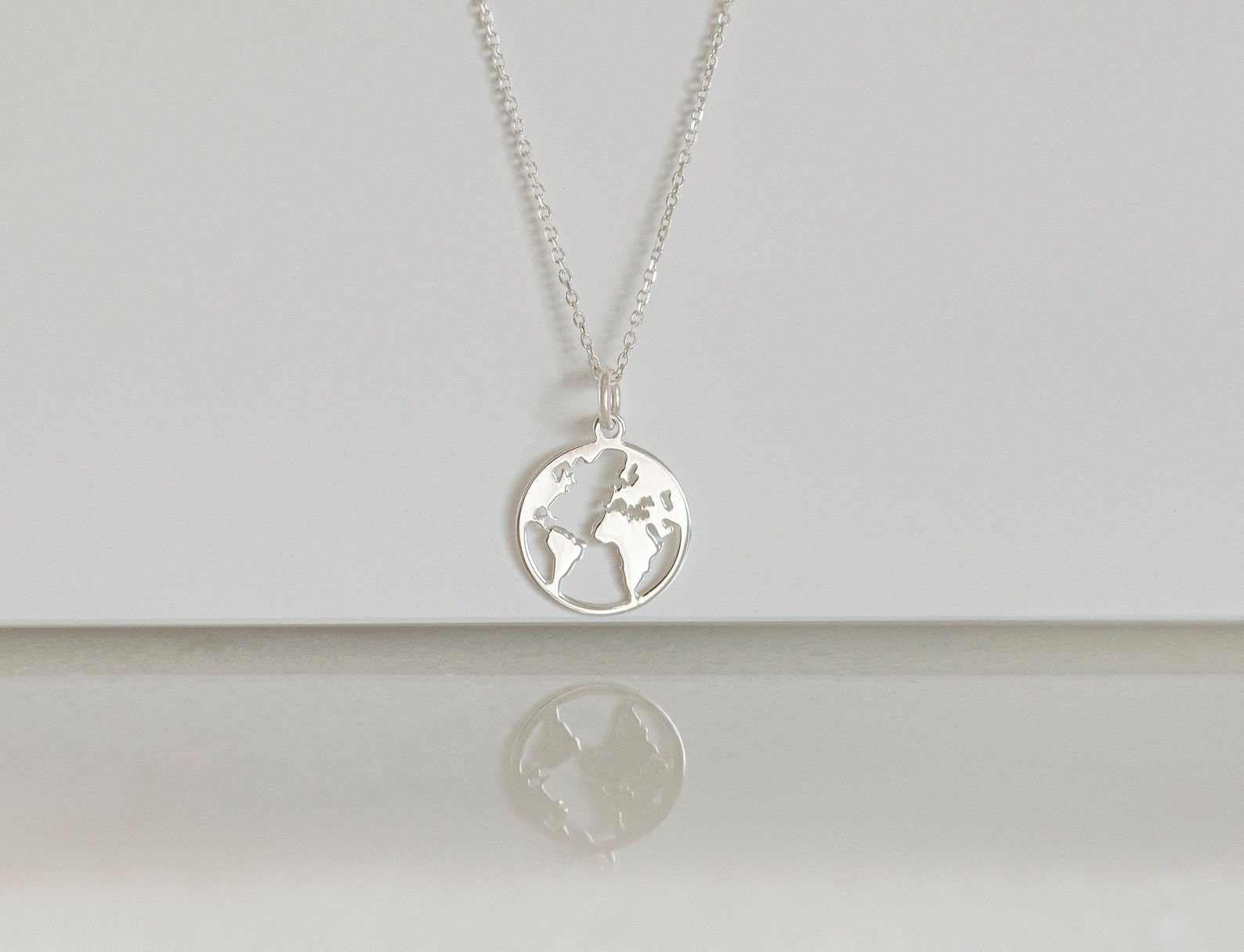 Dainty World Map Necklace. Gold Globe Necklace. Minimalist Etsy