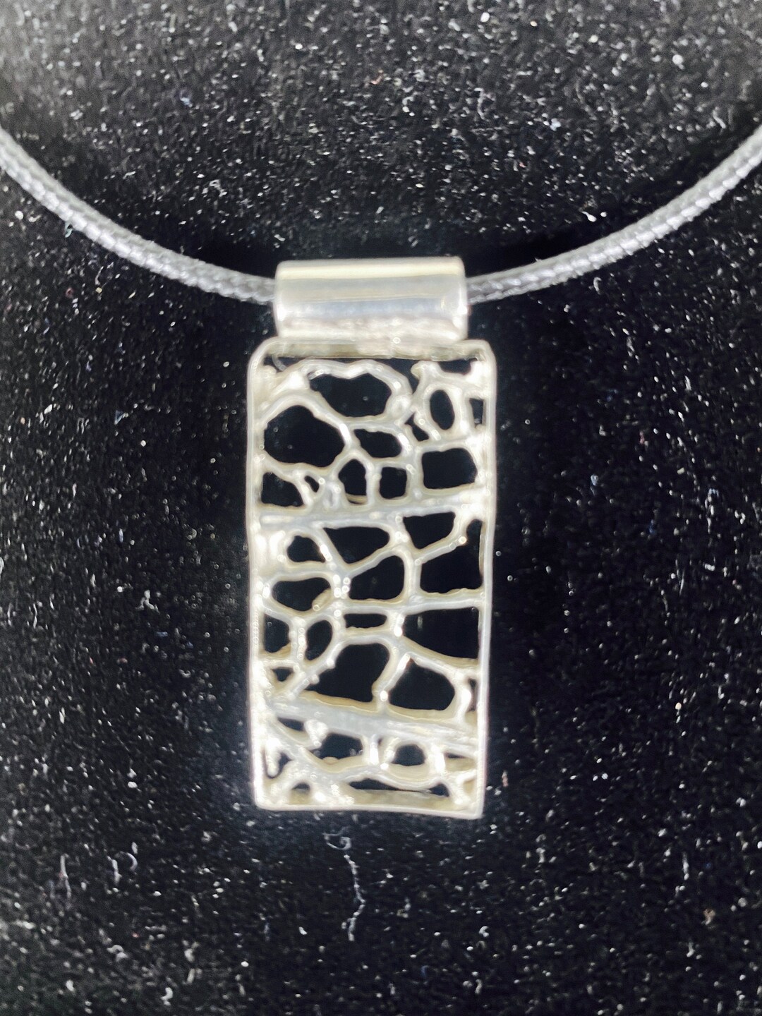 Abstract Sterling Silver Pendant Handcrafted Statement Necklace Lost