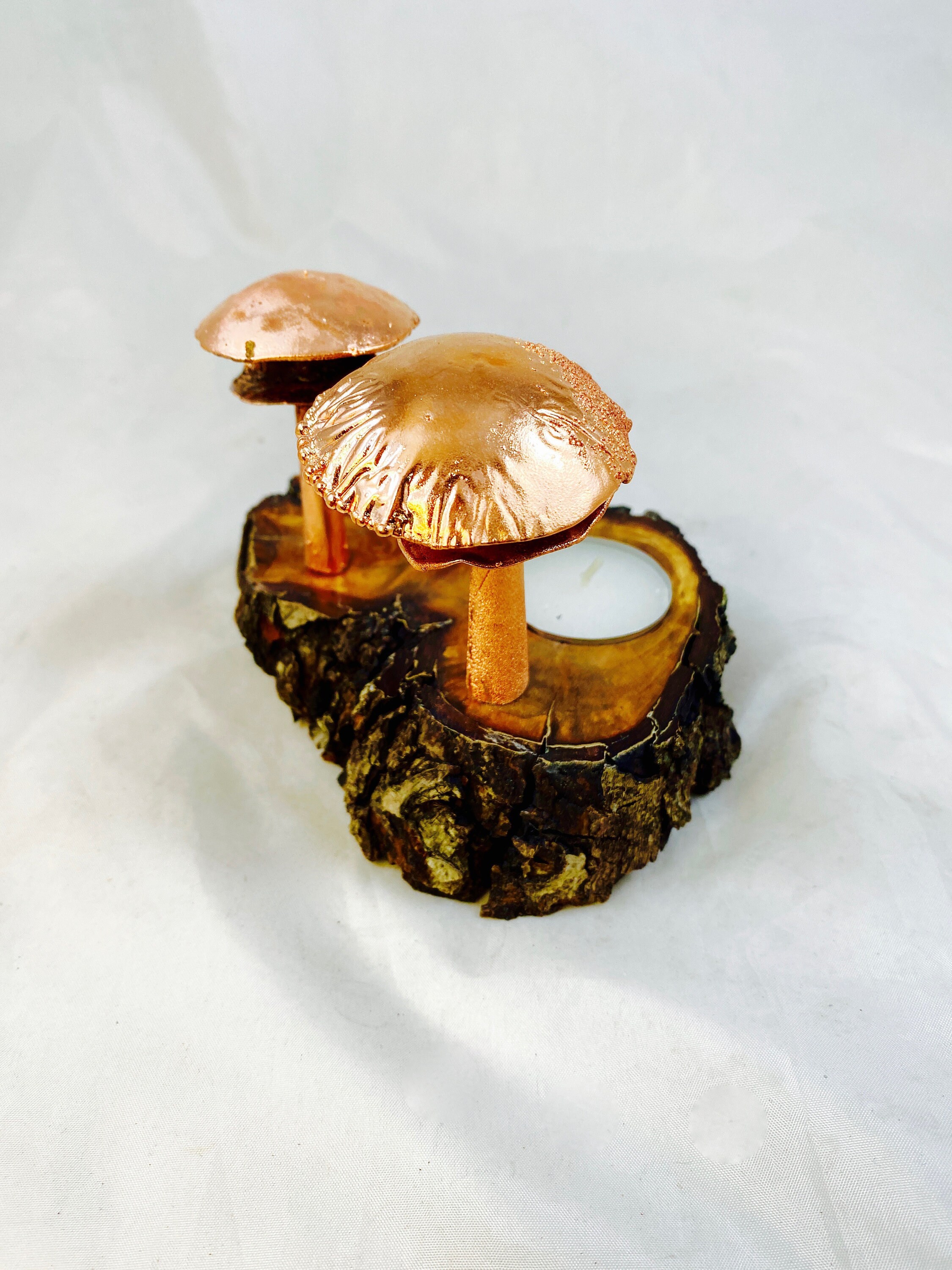 Vela de luz de té / base pulida de madera maciza un límite de | Etsy