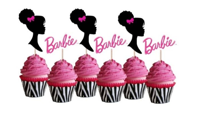 Download AFRO BARBIE Silhouette/LOGO Cupcake toppers Set of 24 | Etsy