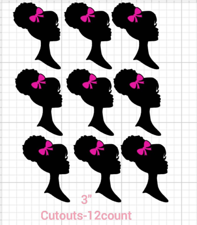 Afro Barbie Silhouette 3 cardstock cutouts. | Etsy