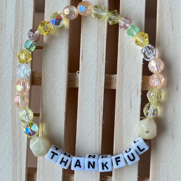 Thankful Beaded  Friendship Bracelet