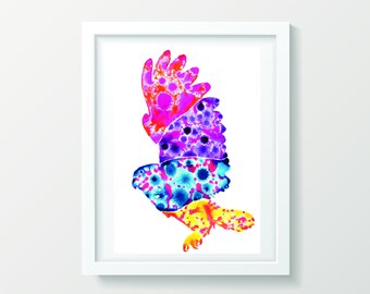 Eddie Eagle giclee print, watercolour wall art, wall art print, statement print, art print, framed print, original art