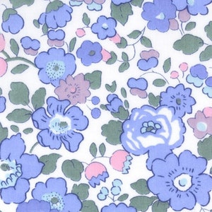 Tessuto Liberty Betsy blu da 25 cm