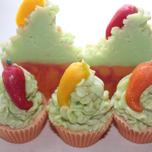 ORANGE CHILLI PEPPER Soap / All Natural Soap / Cupcake Soap / Soap Bars