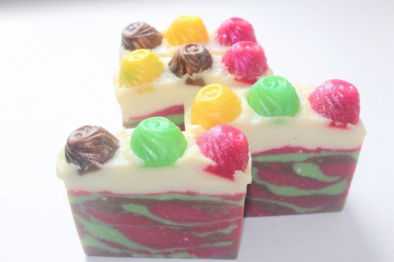 Sweet Bon Bons Soap / Moisturizing All Natural Soap / Cotton Candy Bon Bons Soap image 5