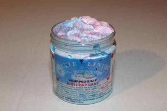 WHIPPED SOAP/ Birthday Cake Fluffy Soap / Vegan Whipped Body Wash