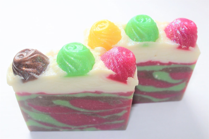 Sweet Bon Bons Soap / Moisturizing All Natural Soap / Cotton Candy Bon Bons Soap image 2