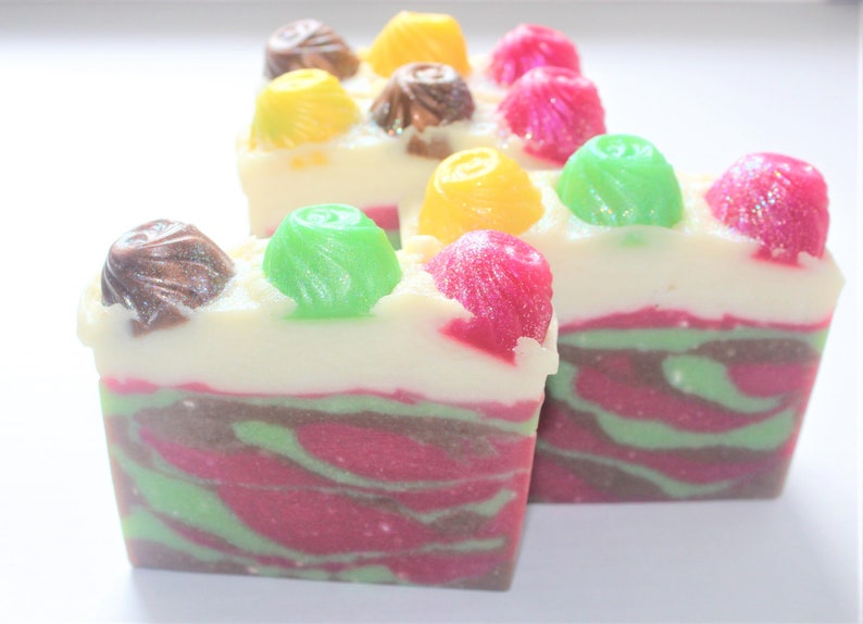 Sweet Bon Bons Soap / Moisturizing All Natural Soap / Cotton Candy Bon Bons Soap image 1