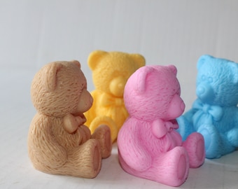 Kids Teddy Bear Soap Set / Adorable Glycerin Teddy Bear Soap