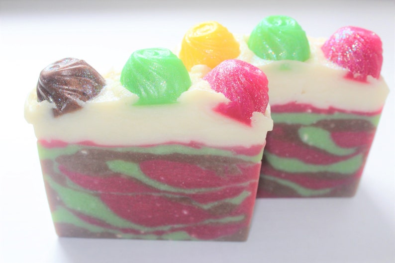 Sweet Bon Bons Soap / Moisturizing All Natural Soap / Cotton Candy Bon Bons Soap image 4