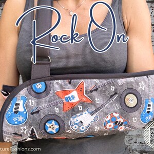 Arm Sling | Rock On Fashion Designer Arm Sling - Padded arm immobilizer - cushioned adjustable shoulder strap for comfortable arm support