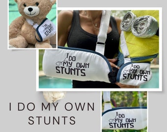 Arm Sling | Stunts Padded Arm Sling - sublimated arm sling - fun humorous arm support - gift for arm injury - adjustable cushioned strap