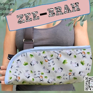 Arm Sling | Zee-brah Chic Padded Arm Sling for Comfort and Style - fun zebra print - cushioned shoulder strap for comfortable arm support