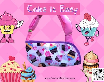 Arm Sling | Cake it Easy Arm Sling - fun Cupcake design for arm support - padded and comfortable design